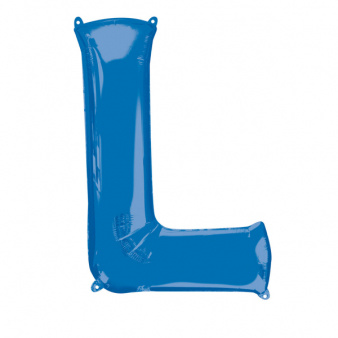Folieballon Blauwe Letter &apos;L&apos; - Groot afbeelding