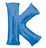 Folieballon Blauwe Letter 'K' - Groot