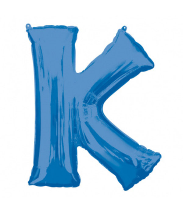 Folieballon Blauwe Letter 'K' - Groot