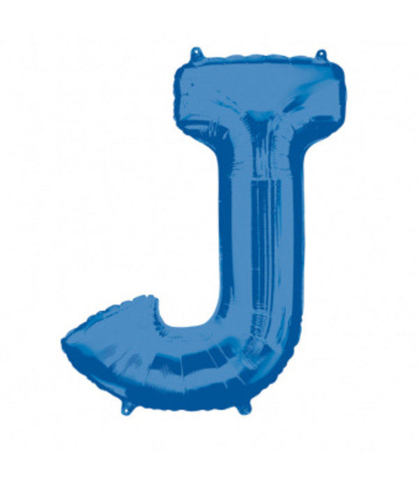 Folieballon Blauwe Letter 'J' - Groot