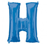 Folieballon Blauwe Letter 'H' - Groot