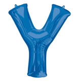 Folieballon Blauwe Letter 'Y' - Groot