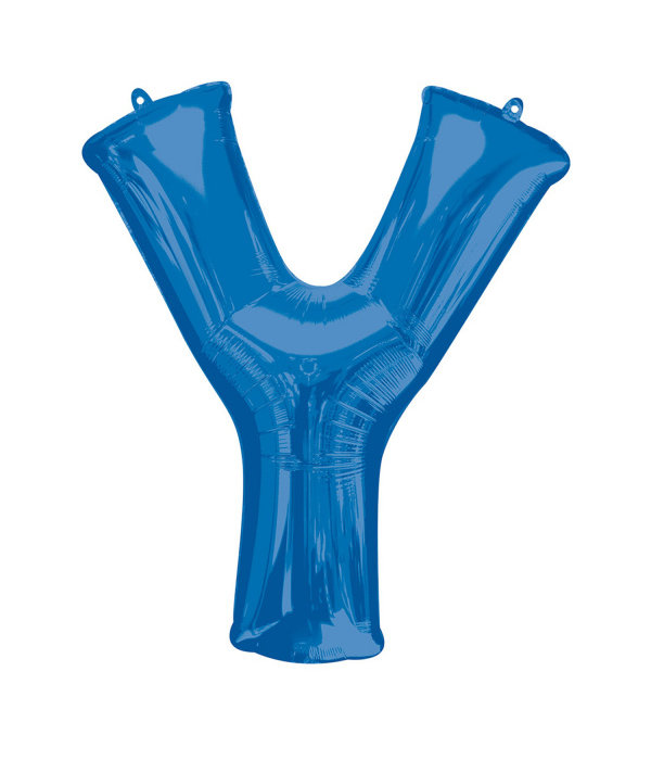 Folieballon Blauwe Letter 'Y' - Groot