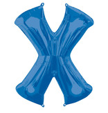 Folieballon Blauwe Letter 'X' - Groot