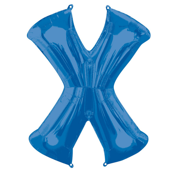 Folieballon Blauwe Letter &apos;X&apos; - Groot afbeelding