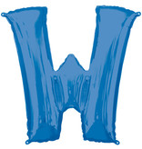 Folieballon Blauwe Letter 'W' - Groot