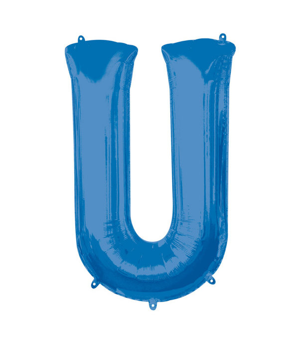 Folieballon Blauwe Letter 'U' - Groot