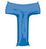Folieballon Blauwe Letter 'T' - Groot