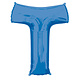 Folieballon Blauwe Letter 'T' - Groot