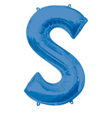 Folieballon Blauwe Letter 'S' - Groot