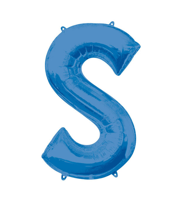 Folieballon Blauwe Letter 'S' - Groot
