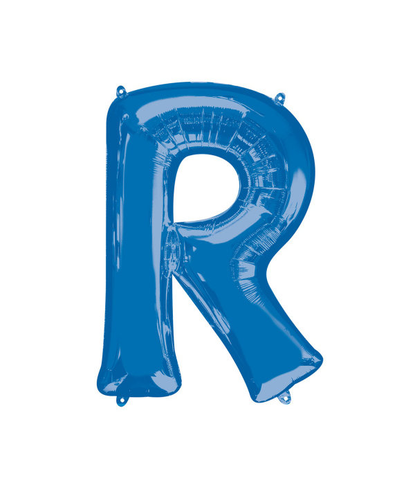 Folieballon Blauwe Letter 'R' - Groot