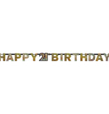 Letterbanner 21 Jaar Glitter Goud