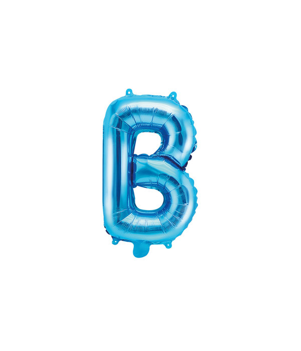 Folieballon Licht Blauw Letter 'B' - 35cm