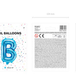 Folieballon Licht Blauw Letter 'B' - 35cm