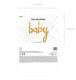 Folieballon 'Baby' Goud - 73 x 75cm