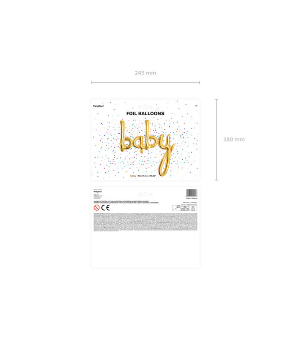 Folieballon 'Baby' Goud - 73 x 75cm