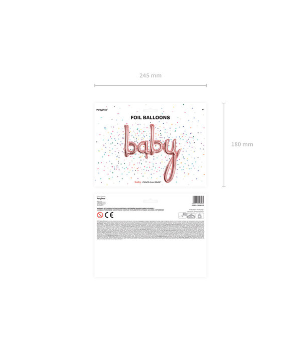 Folieballon 'Baby' Rose Goud - 73 x 75cm