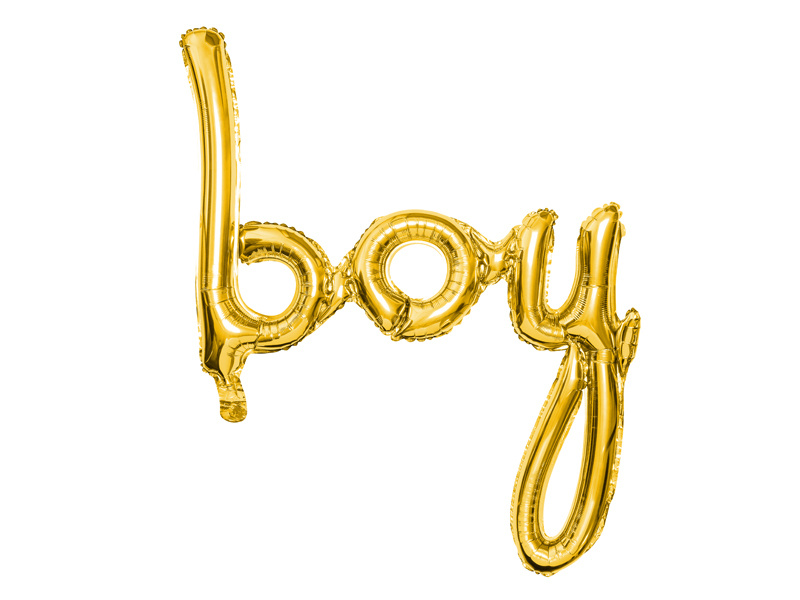 Folieballon &apos;Boy&apos; Goud - 63 x 74cm afbeelding