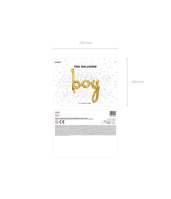 Folieballon 'Boy' Goud - 63 x 74cm