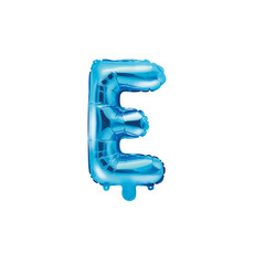 Folieballon Licht Blauw Letter 'E' - 35cm