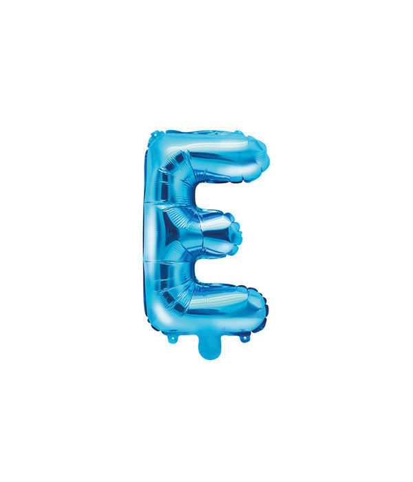 Folieballon Licht Blauw Letter 'E' - 35cm