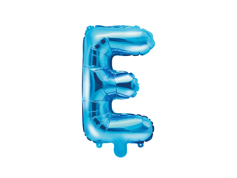 Folieballon Licht Blauw Letter 'E' - 35cm