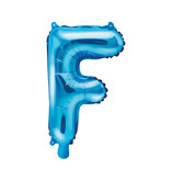 Folieballon Licht Blauw Letter 'F' - 35cm