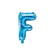 Folieballon Licht Blauw Letter 'F' - 35cm