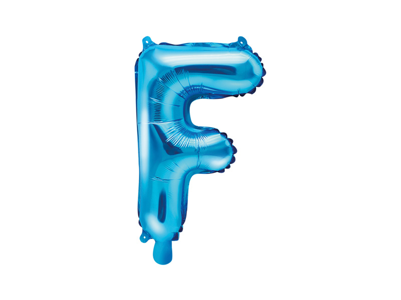 Folieballon Licht Blauw Letter &apos;F&apos; - 35cm
