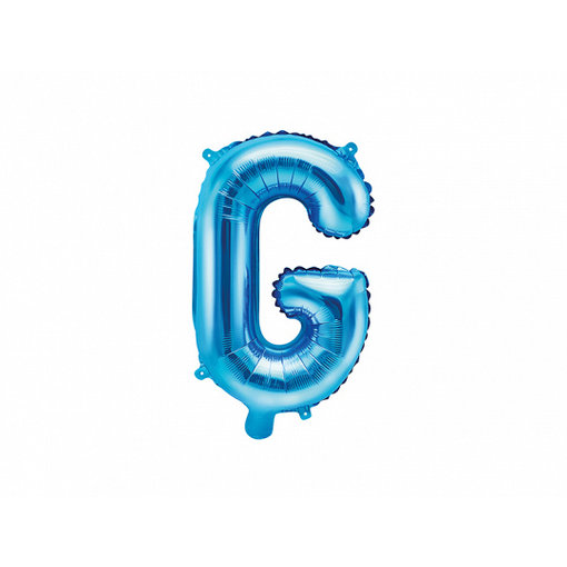 Folieballon Licht Blauw Letter 'G' - 35cm
