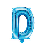 Folieballon Licht Blauw Letter 'D' - 35cm