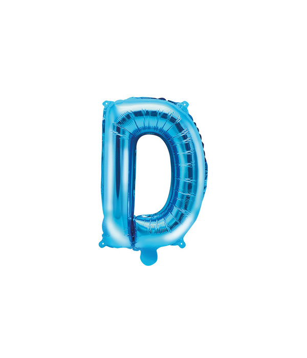 Folieballon Licht Blauw Letter 'D' - 35cm
