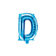 Folieballon Licht Blauw Letter 'D' - 35cm