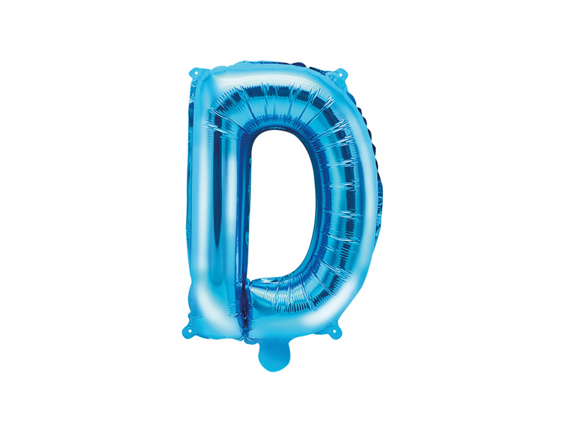 Folieballon Licht Blauw Letter 'D' - 35cm