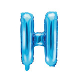 Folieballon Licht Blauw Letter 'H' - 35cm