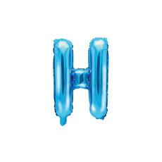 Folieballon Licht Blauw Letter 'H' - 35cm