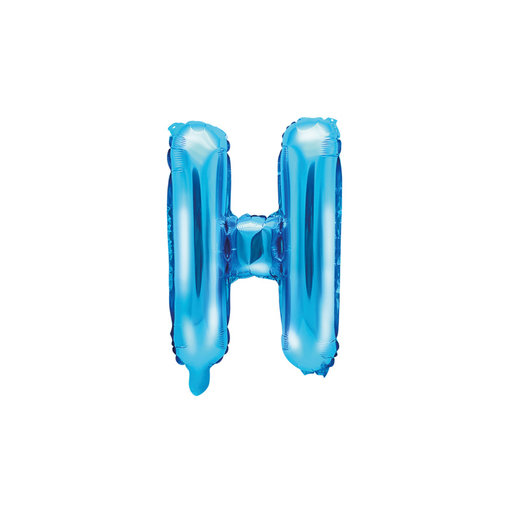 Folieballon Licht Blauw Letter 'H' - 35cm