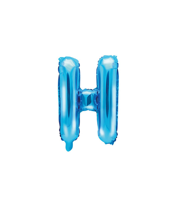 Folieballon Licht Blauw Letter 'H' - 35cm