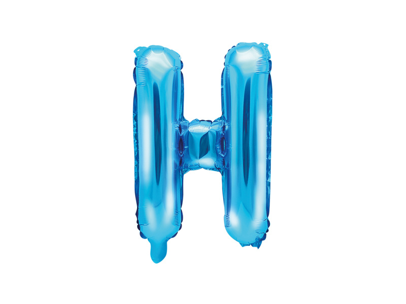 Folieballon Licht Blauw Letter 'H' - 35cm