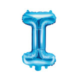 Folieballon Licht Blauw Letter 'I' - 35cm