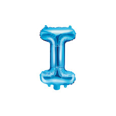Folieballon Licht Blauw Letter 'I' - 35cm