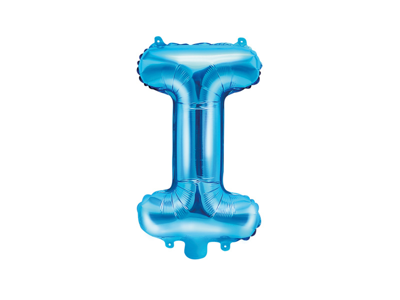 Folieballon Licht Blauw Letter 'I' - 35cm