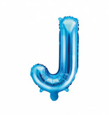 Folieballon Licht Blauw Letter 'J' - 35cm