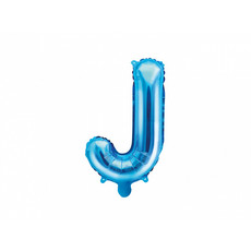 Folieballon Licht Blauw Letter 'J' - 35cm