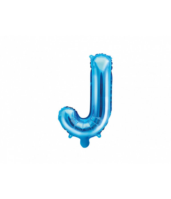 Folieballon Licht Blauw Letter 'J' - 35cm