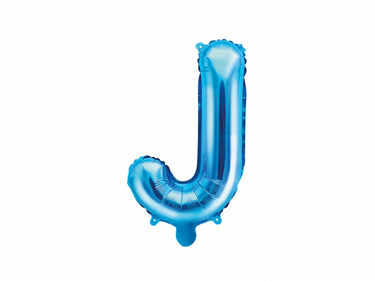 Folieballon Licht Blauw Letter 'J' - 35cm
