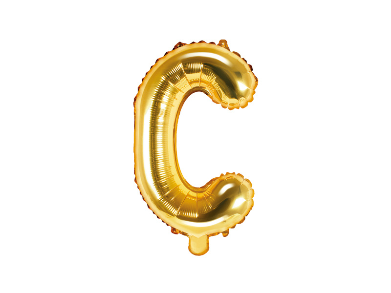 Folieballon Goud Letter &apos;C&apos; - 35cm