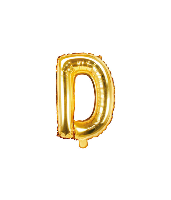 Folieballon Goud Letter 'D' - 35cm