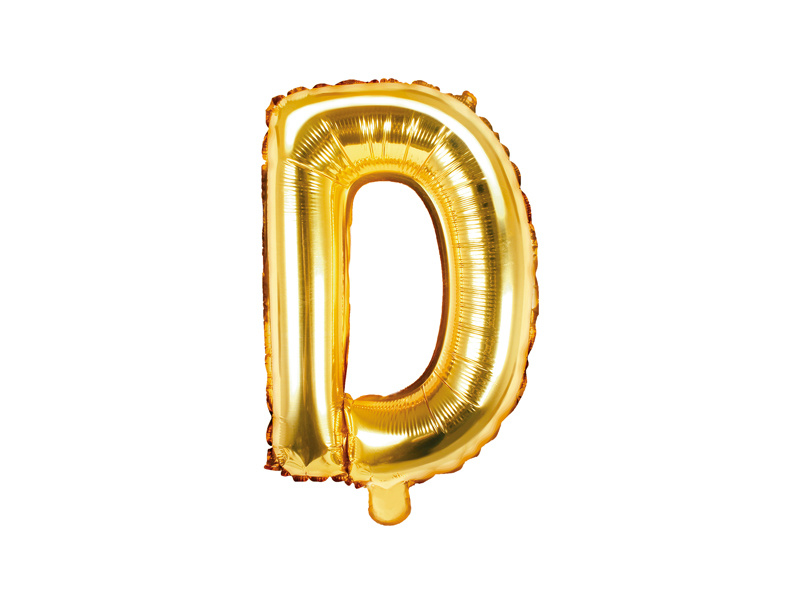 Folieballon Goud Letter &apos;D&apos; - 35cm afbeelding